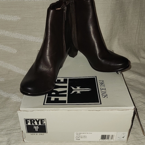 Frye Phoebe booties-svl dark brown size 7m - Picture 1 of 16